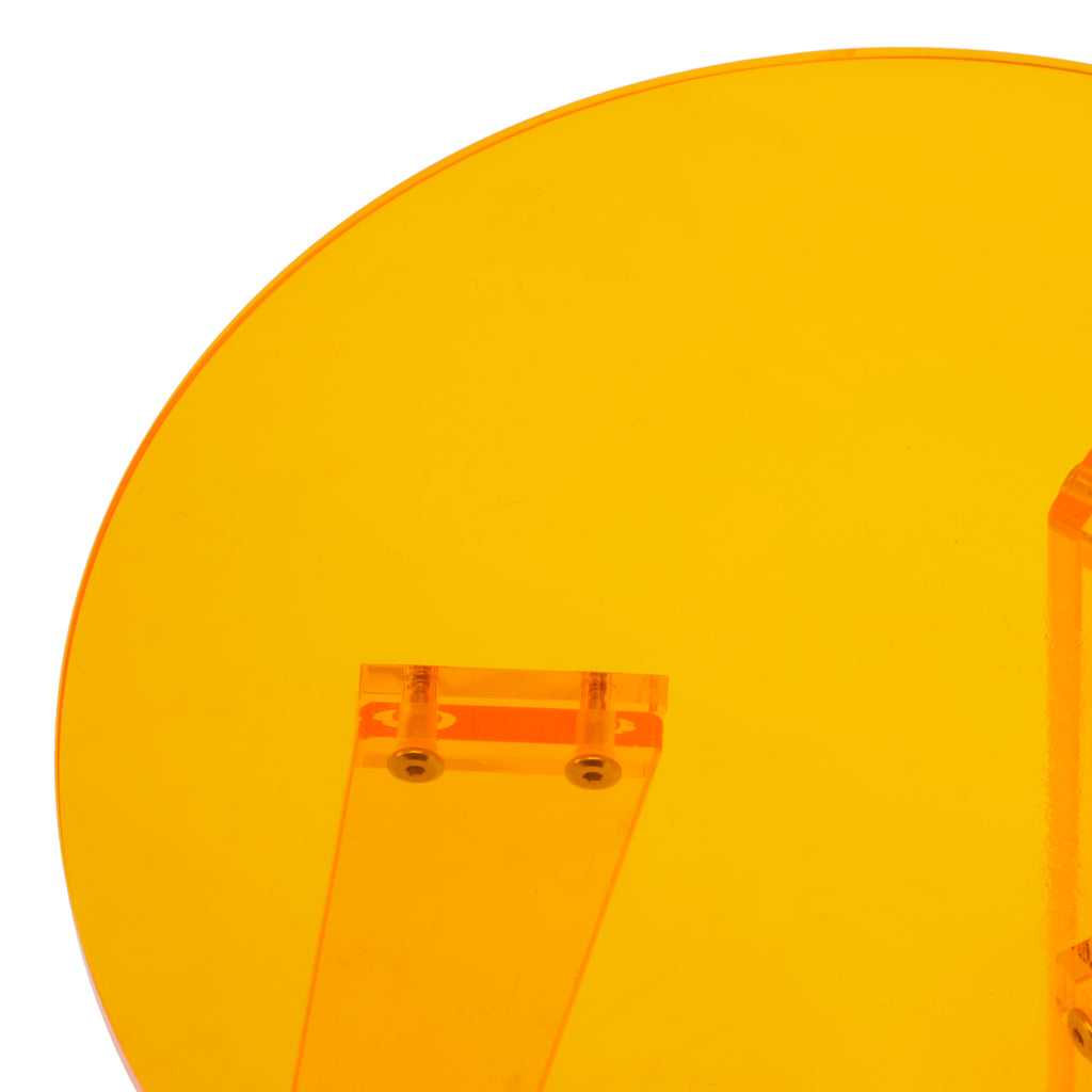 Orange Acrylic Side Table with Tapered Legs