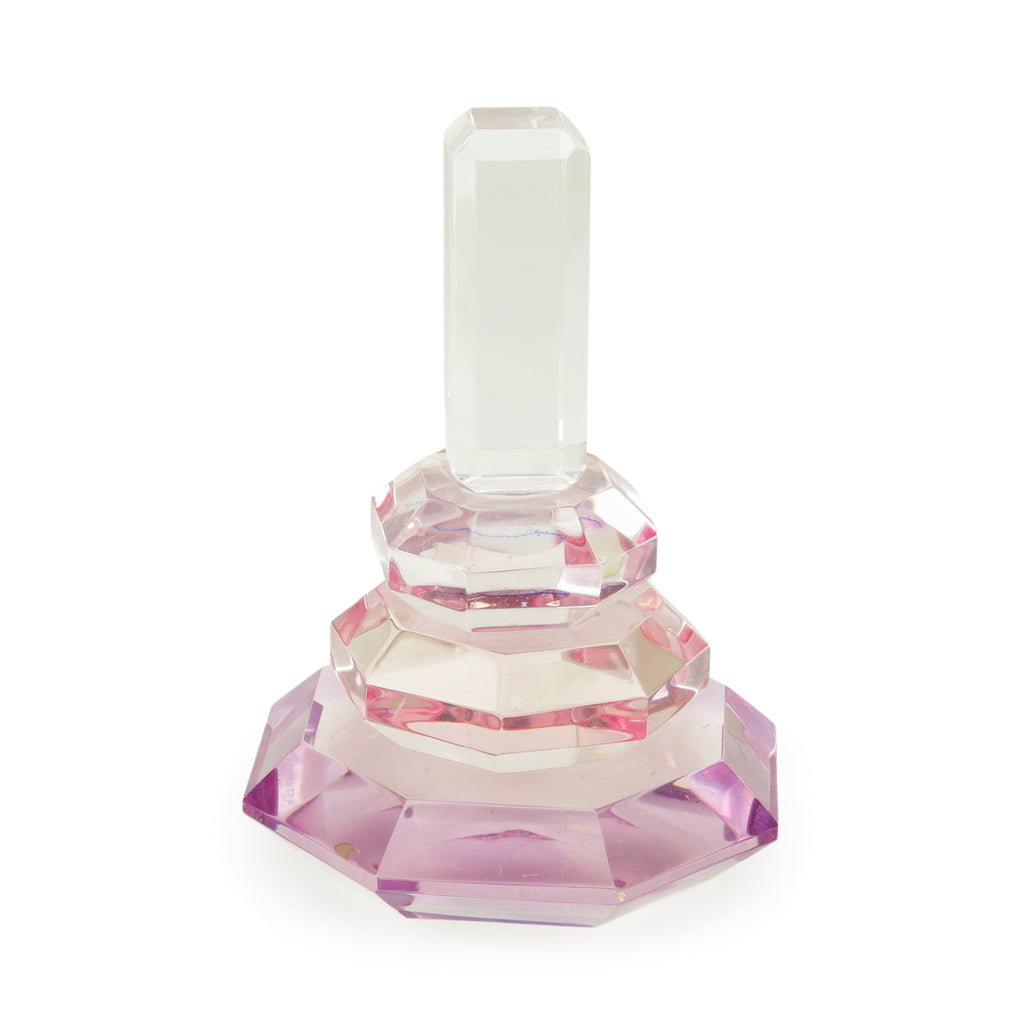 Faceted Pink and Clear Crystal Sculpture