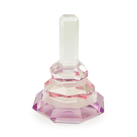 Faceted Pink and Clear Crystal Sculpture