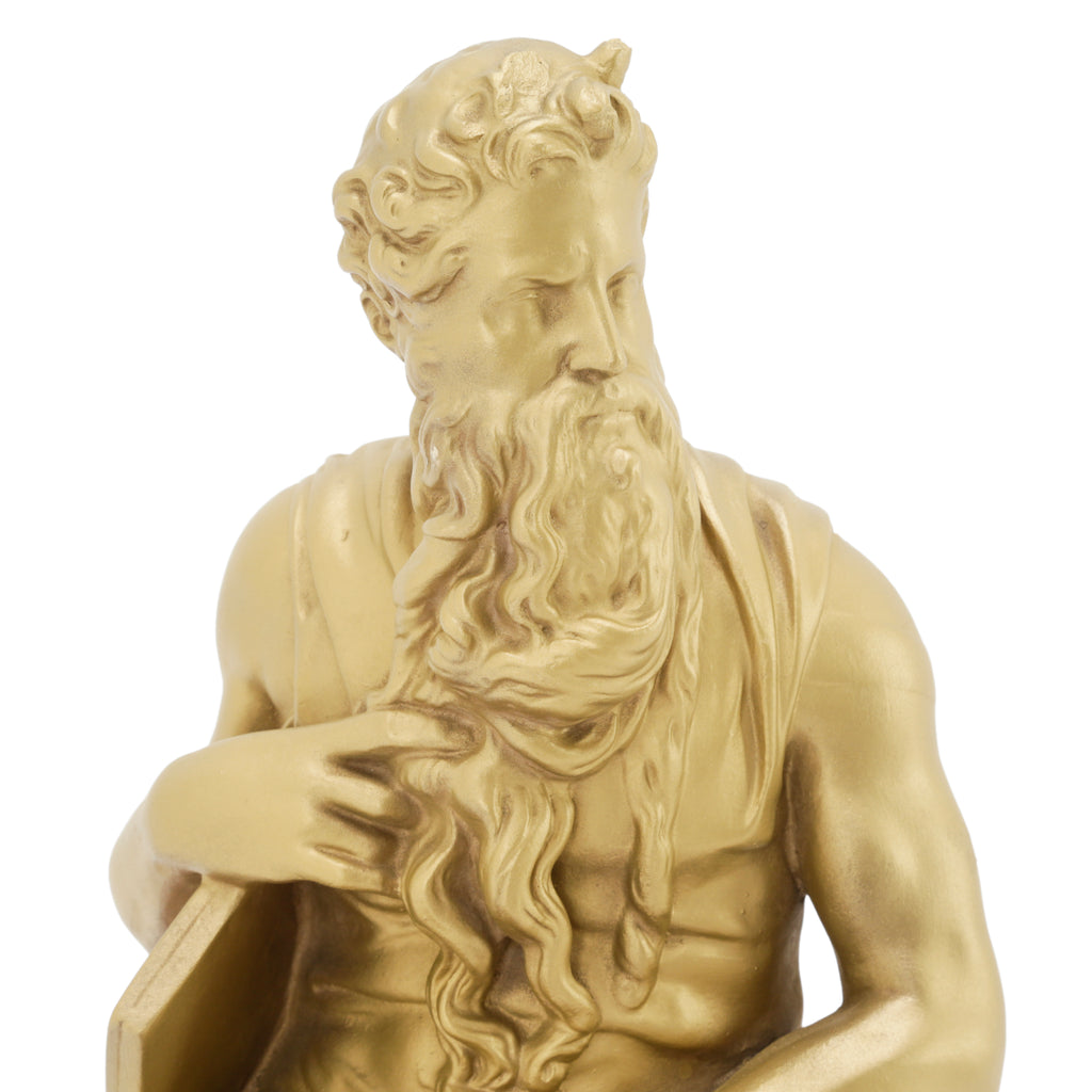 Gold Statue with Rustic Wood Base