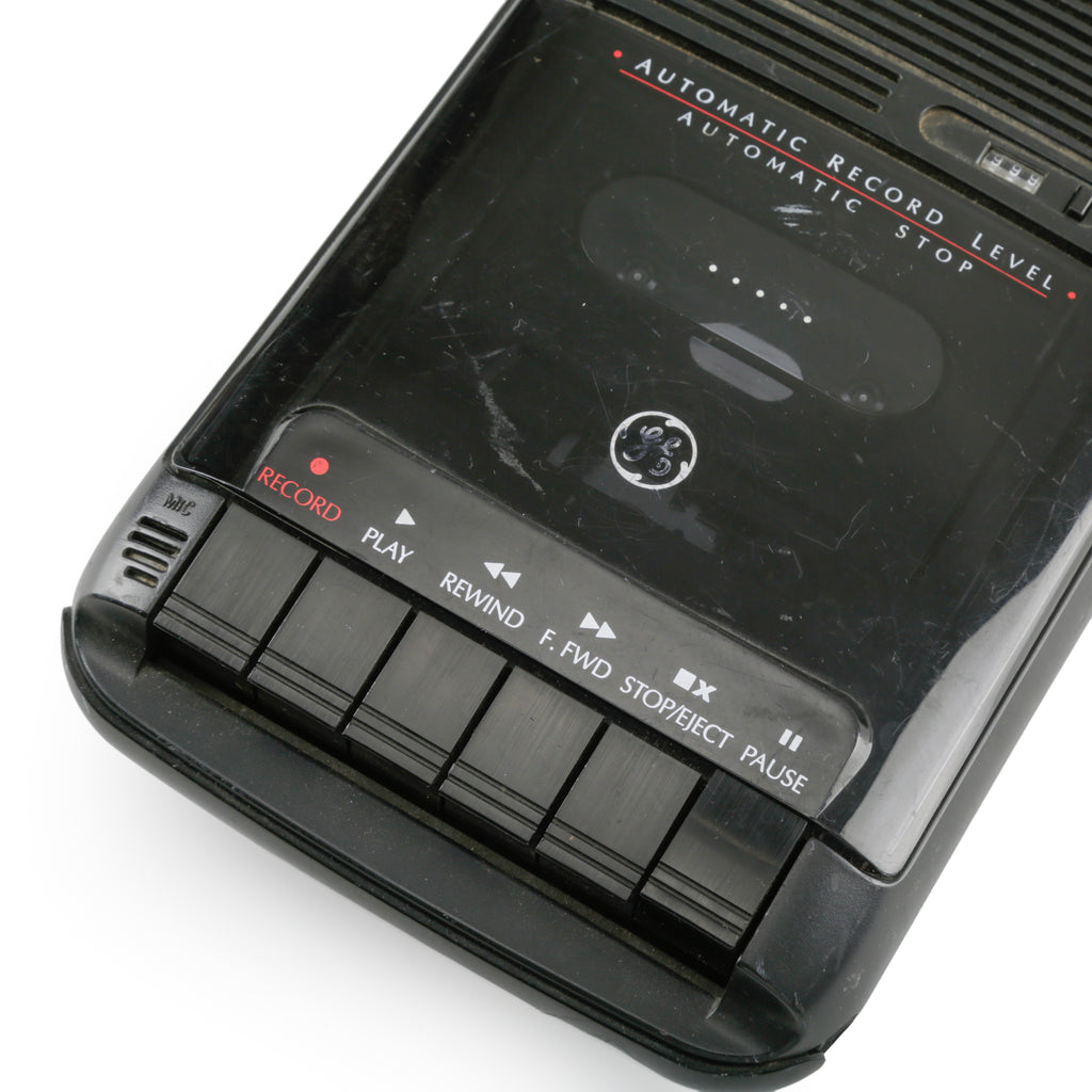 Black Portable GE Cassette Recorder