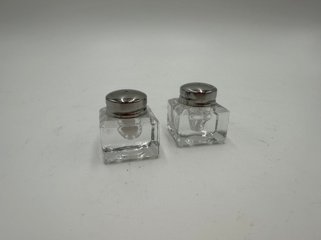 Clear Glass Square Salt and Pepper Shakers