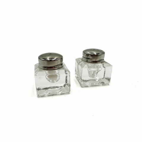 Clear Glass Square Salt and Pepper Shakers