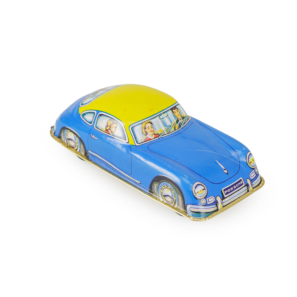 Blue and Yellow Tin Toy Cars