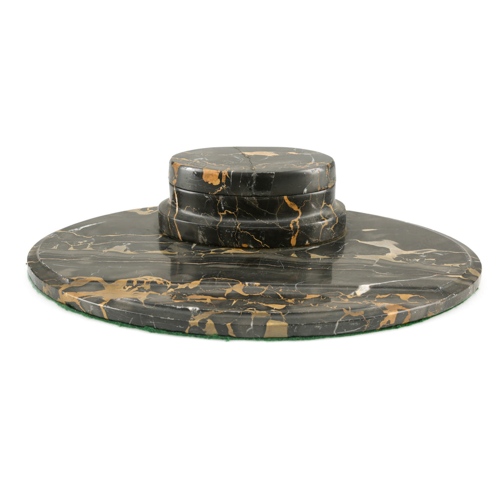 Black Marble and Gold Vein Decorative Desk Set