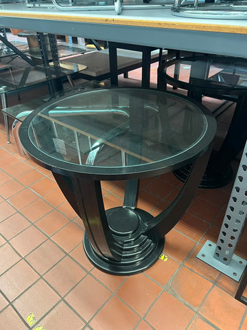 Black Art Deco Glass Side/Coffee Table