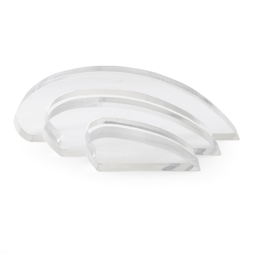 Clear Acrylic Art Deco Fan Sculpture