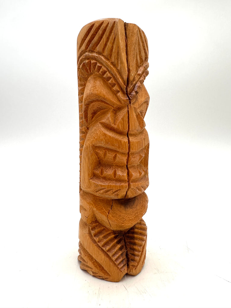 Carved Brown Wood Tribal Tiki Statue