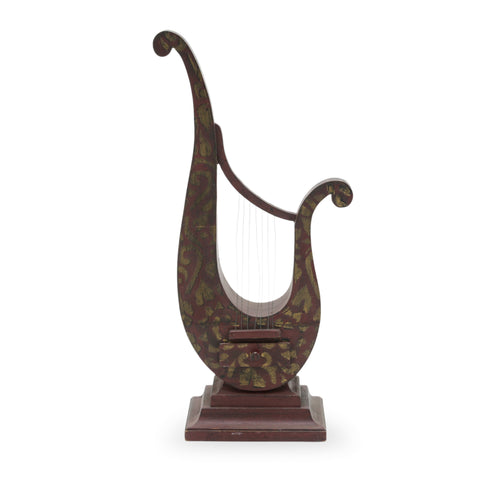 Decorative Wooden Lyre Sculpture