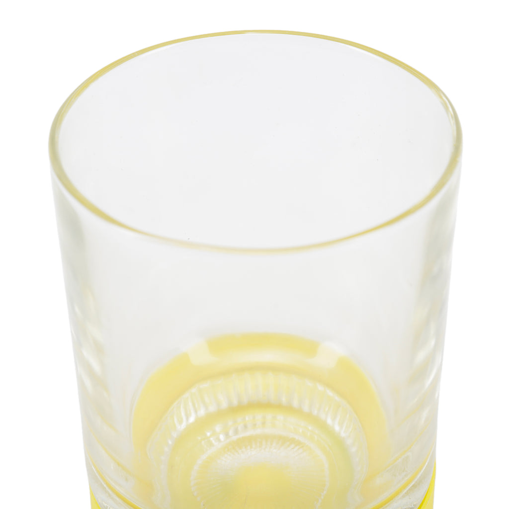 Clear Glass Tumbler with Bright Yellow Silicone Base