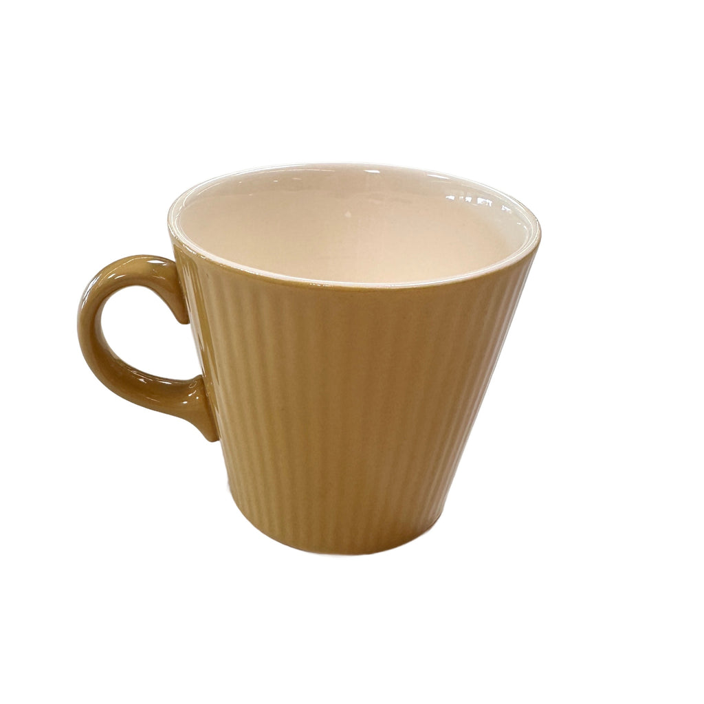 Ribbed Camel Ceramic Coffee Mug