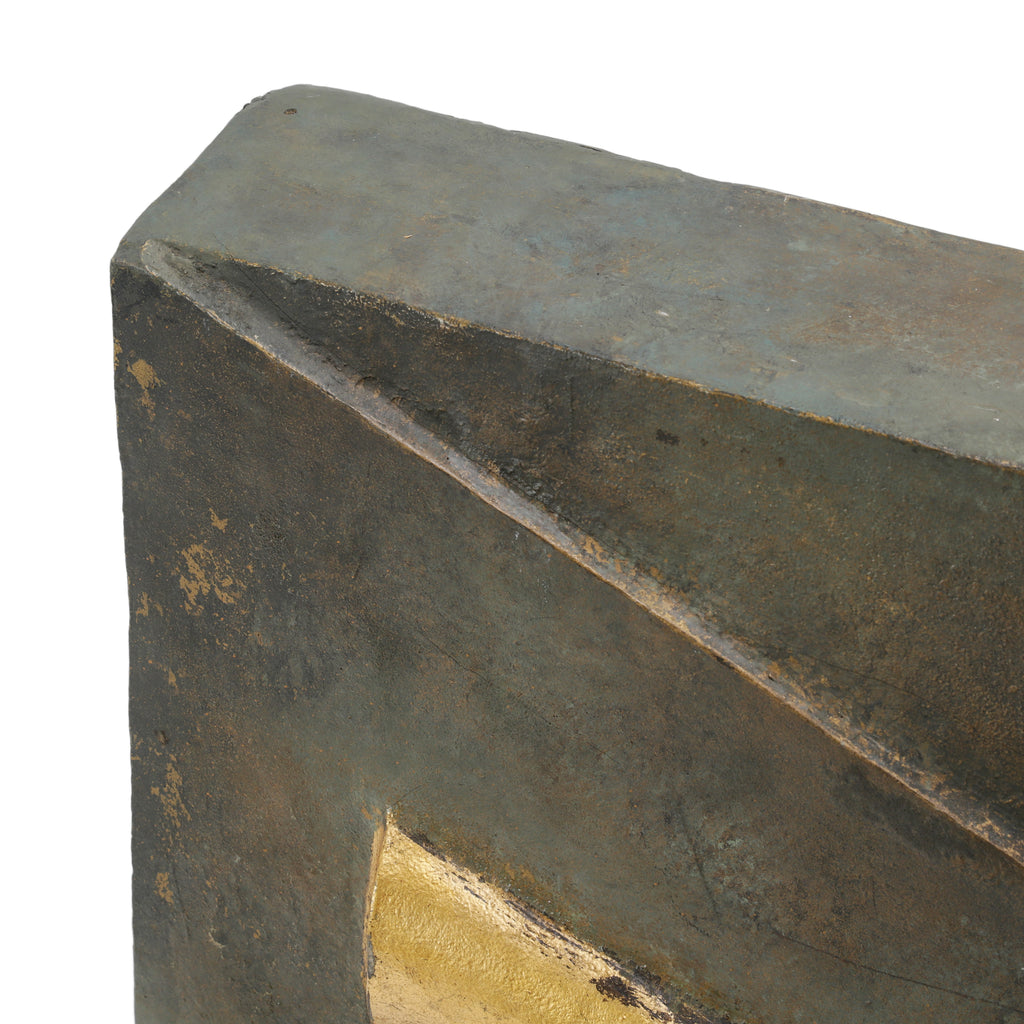 Distressed Bronze & Gold Leaf Art Deco Relief