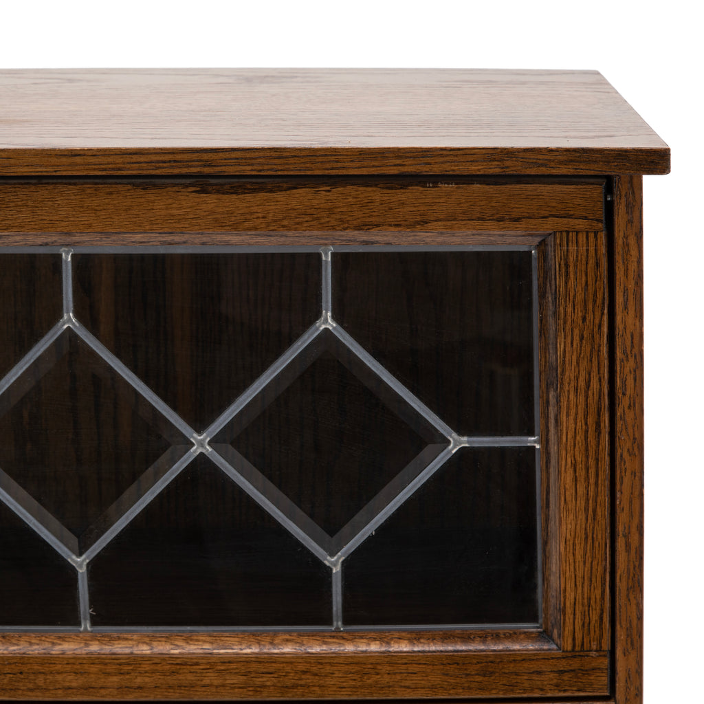 Four-Tier Brown Oak Barrister Bookcase