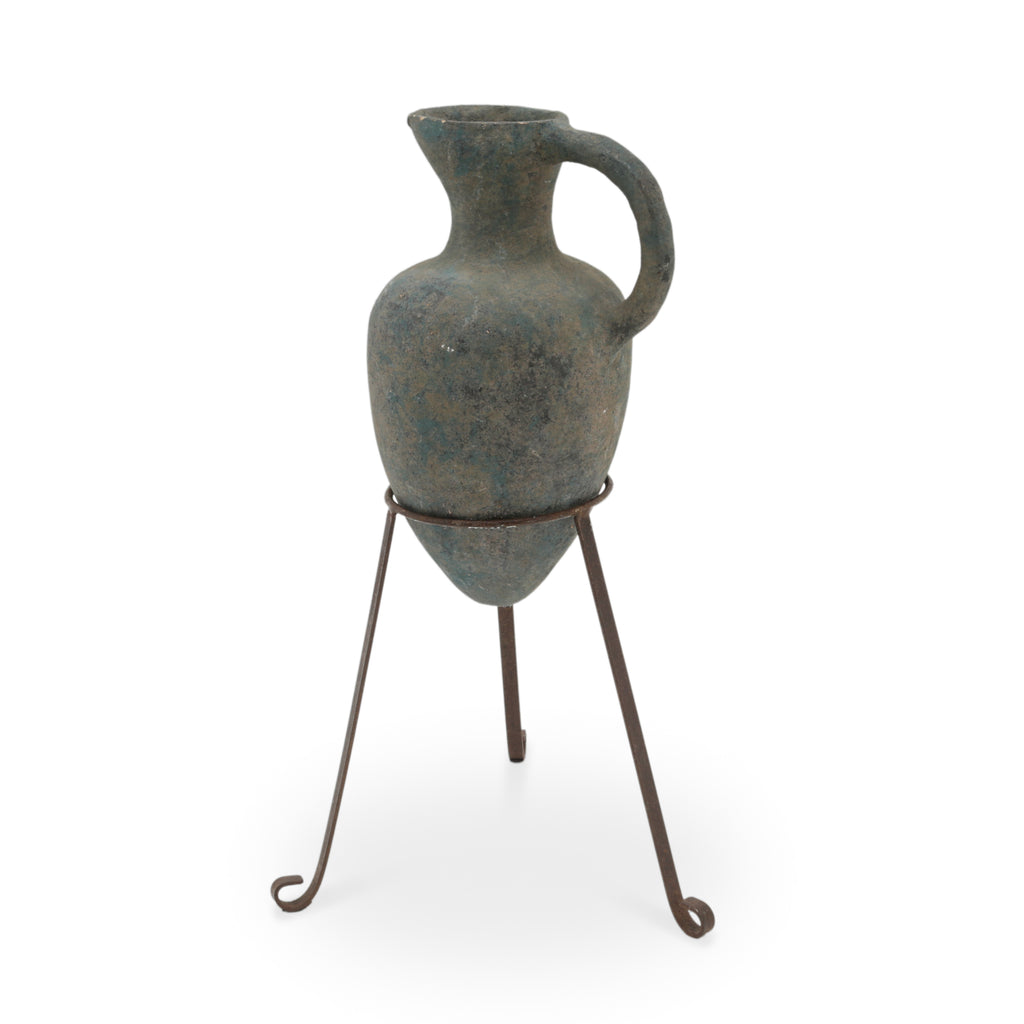 Distressed Teal Terracotta Amphora-Style Jug