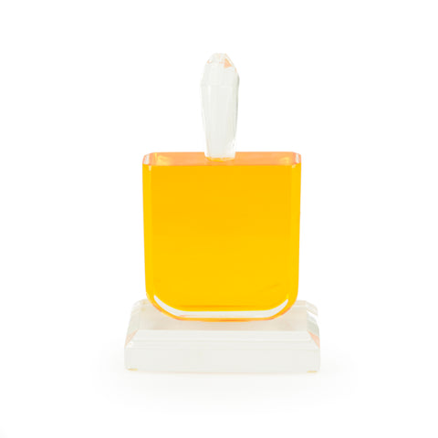 Orange and Clear Acrylic Rectangular Sculpture