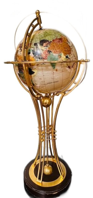 Gold Metal Standing World Globe