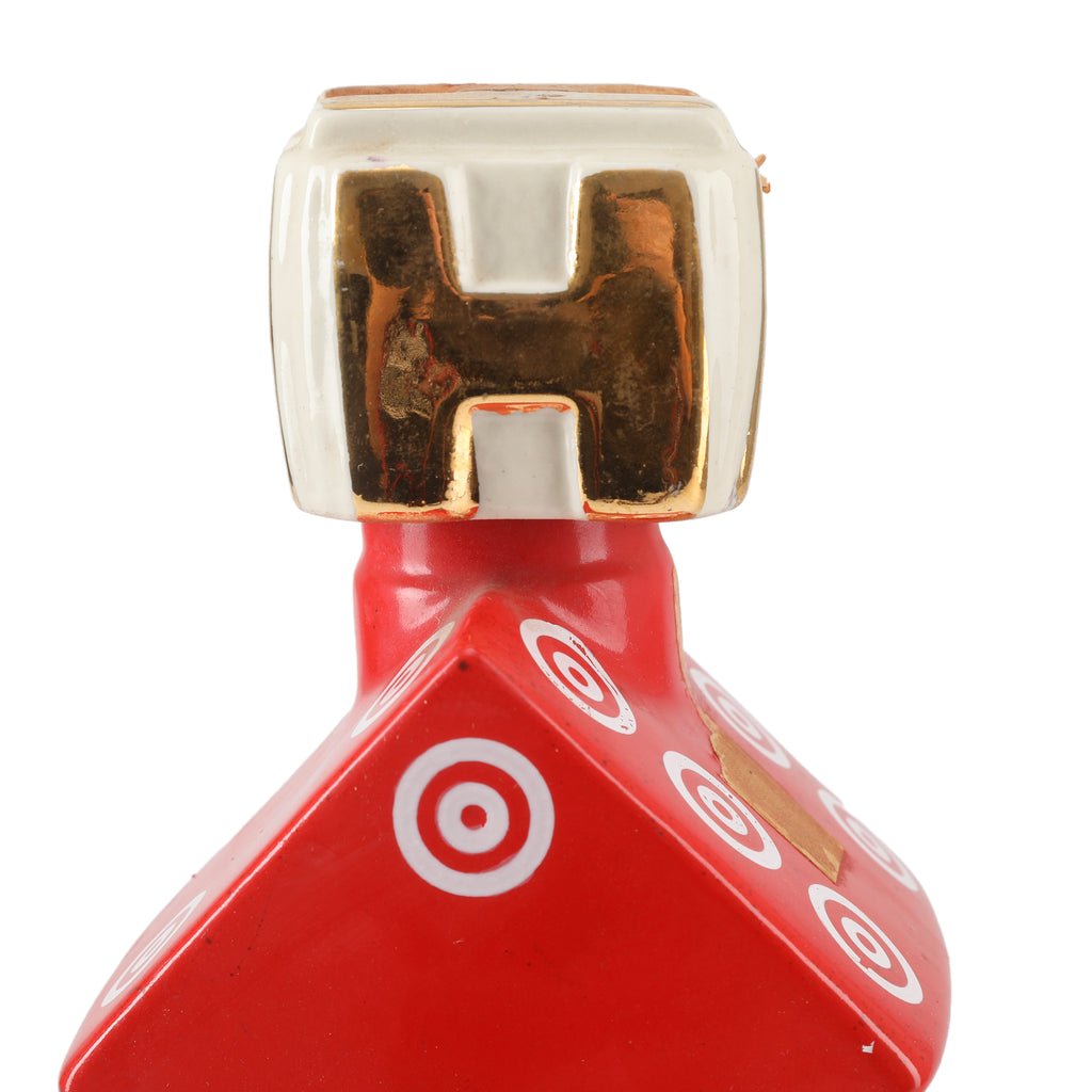 Red and White Ceramic Stacked Dice Decanter