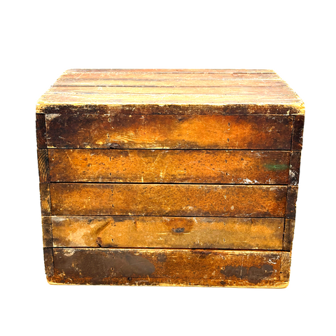 Distressed Rustic Brown Wooden Storage Crate