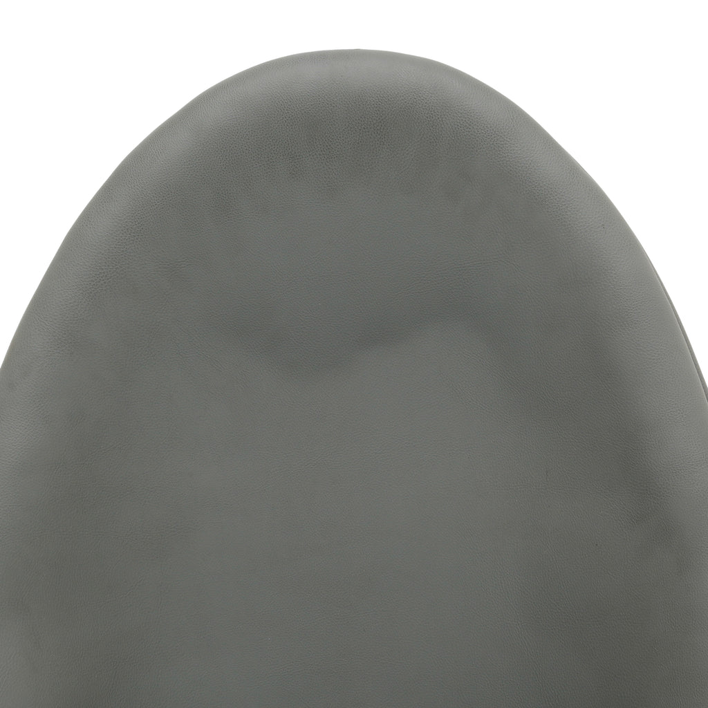 Grey Leather Scoop Accent Chair with White Fiberglass Shell