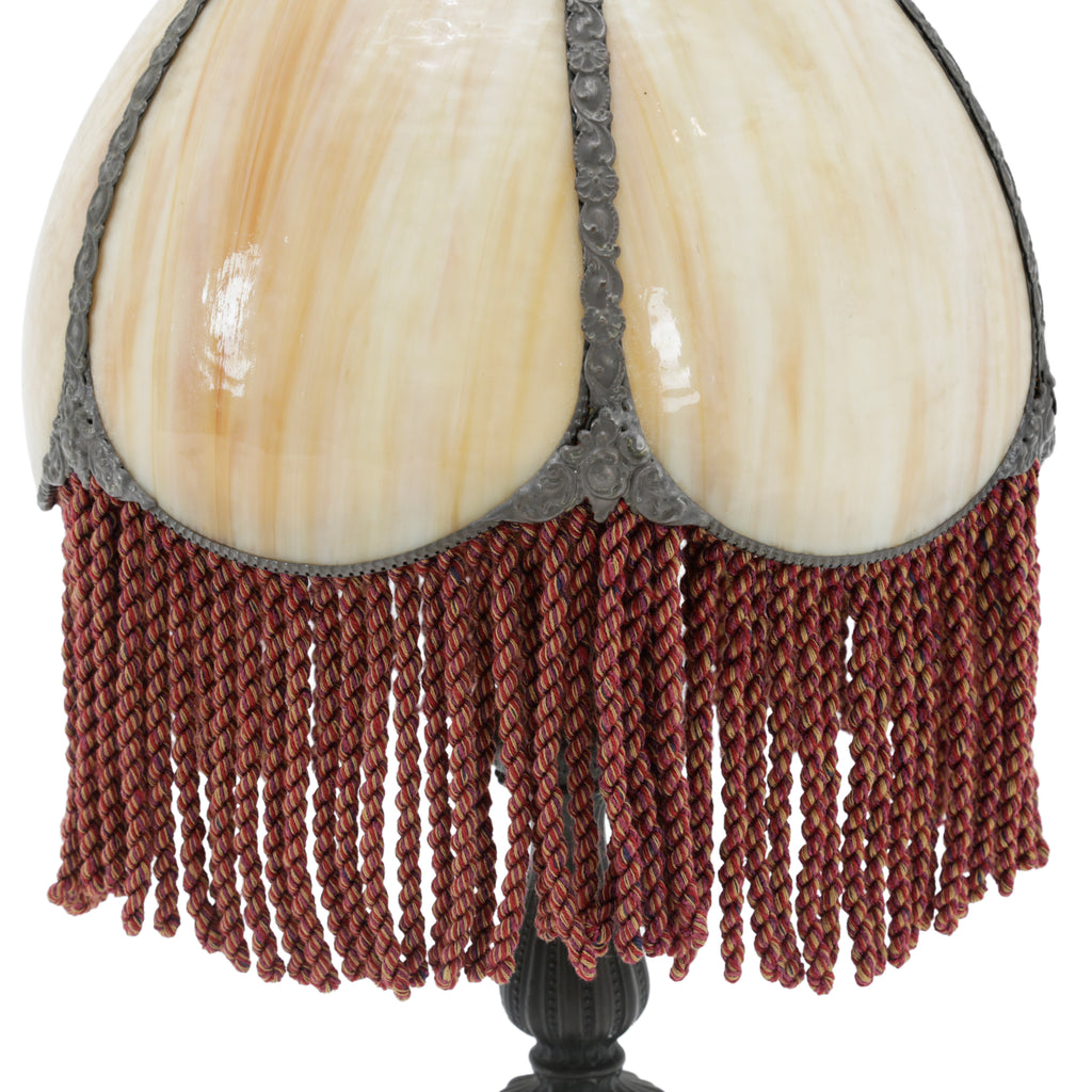 Dark Bronze Ornate Leaded Glass Table Lamp