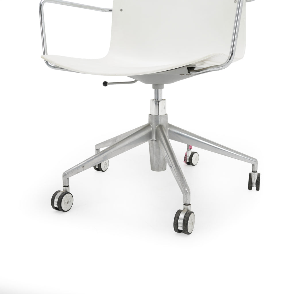 White and Chrome Swivel Office Chair