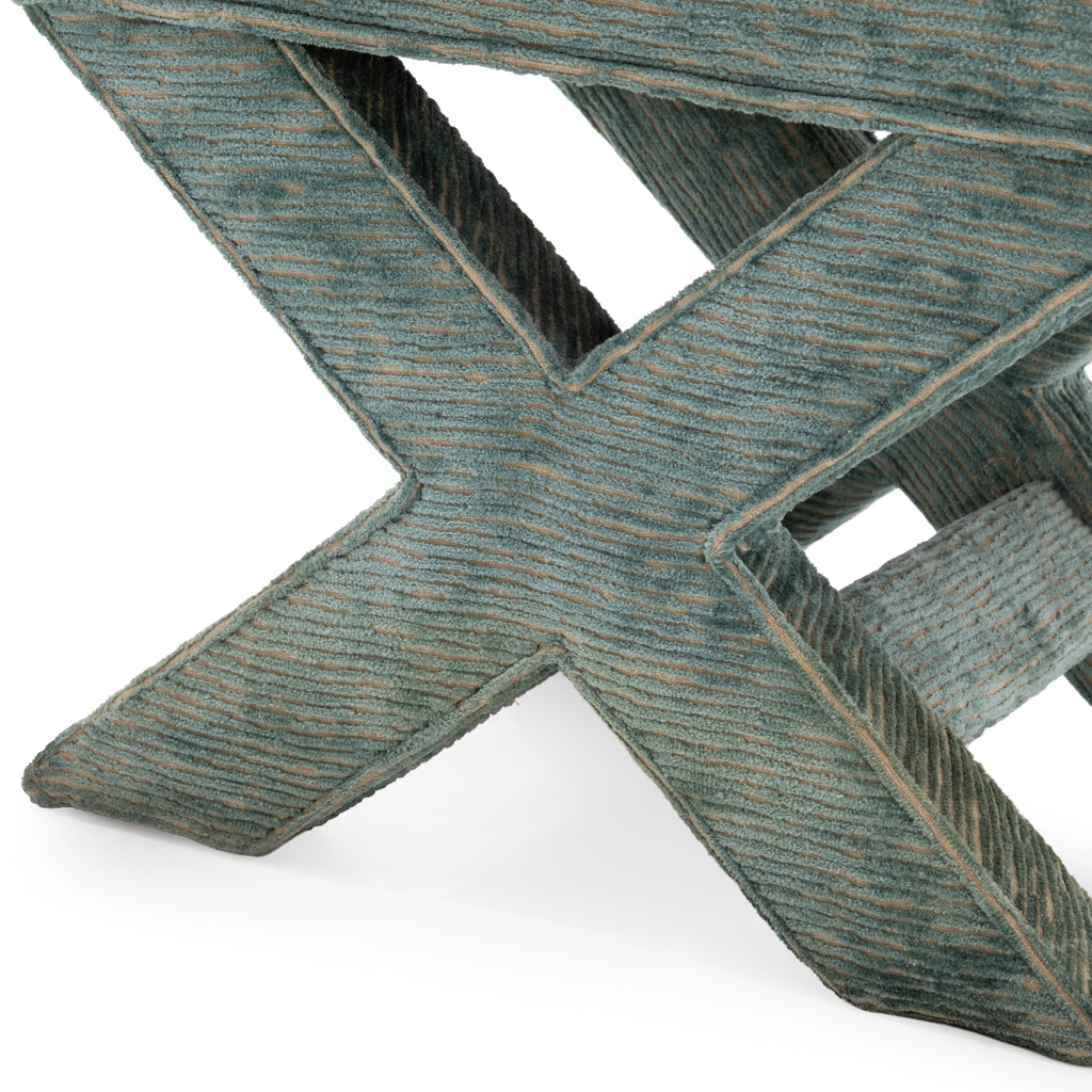Tufted Teal X-Base Ottomans