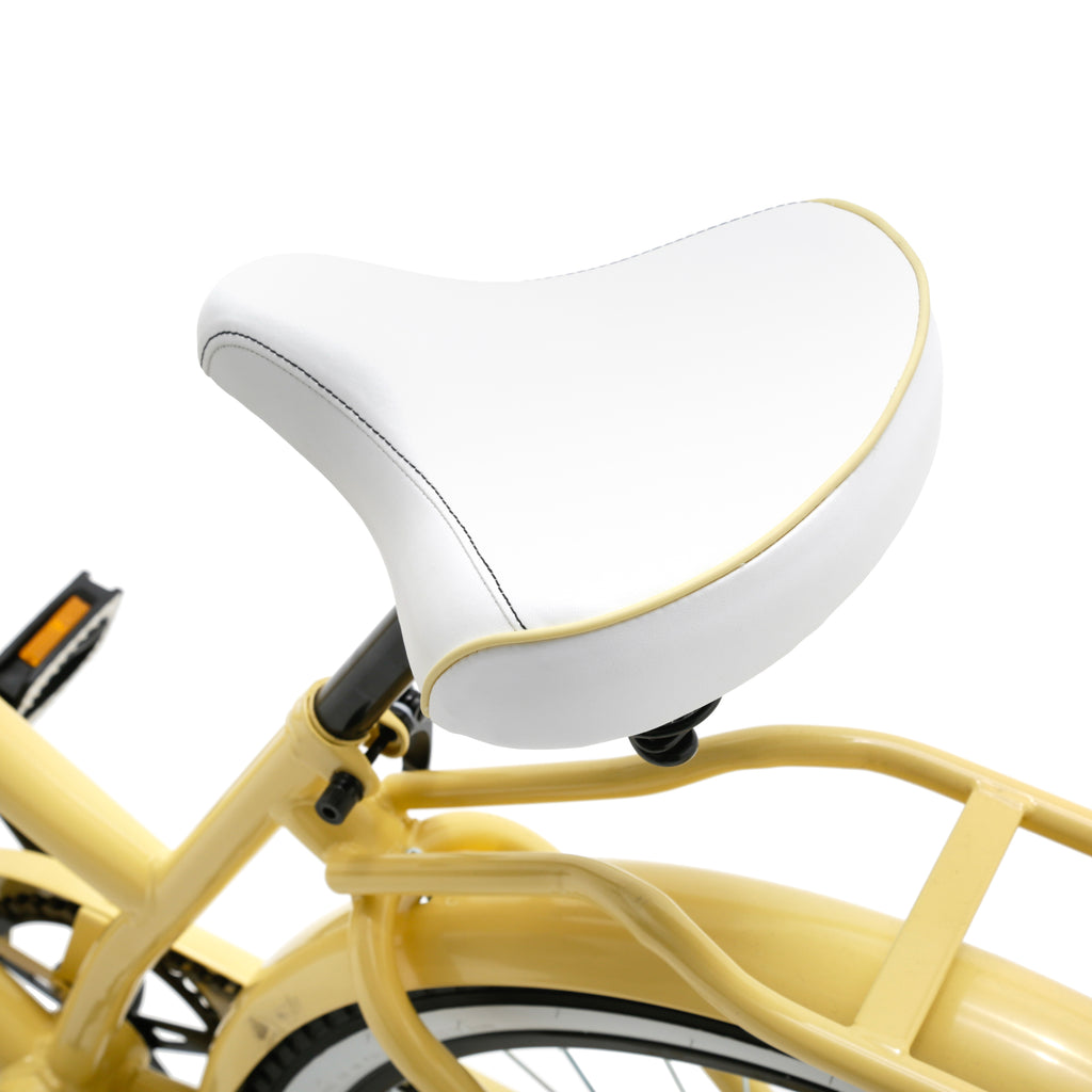Pale Yellow Metal Cruiser Bicycle