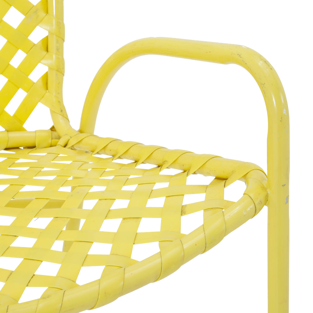 Lemon Yellow Metal Outdoor Armchair