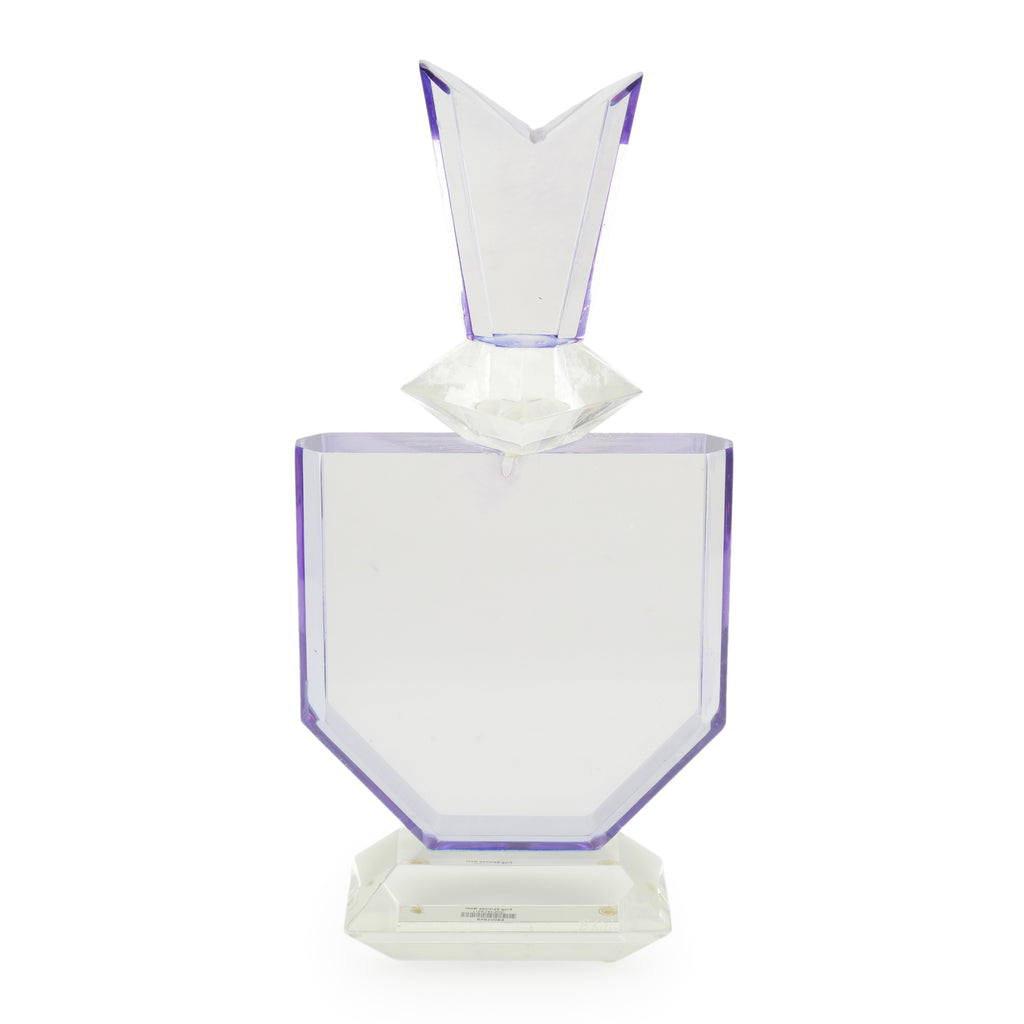 Clear and Purple Geometric Acrylic Sculpture
