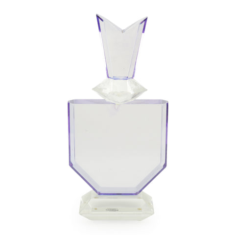 Clear and Purple Geometric Acrylic Sculpture