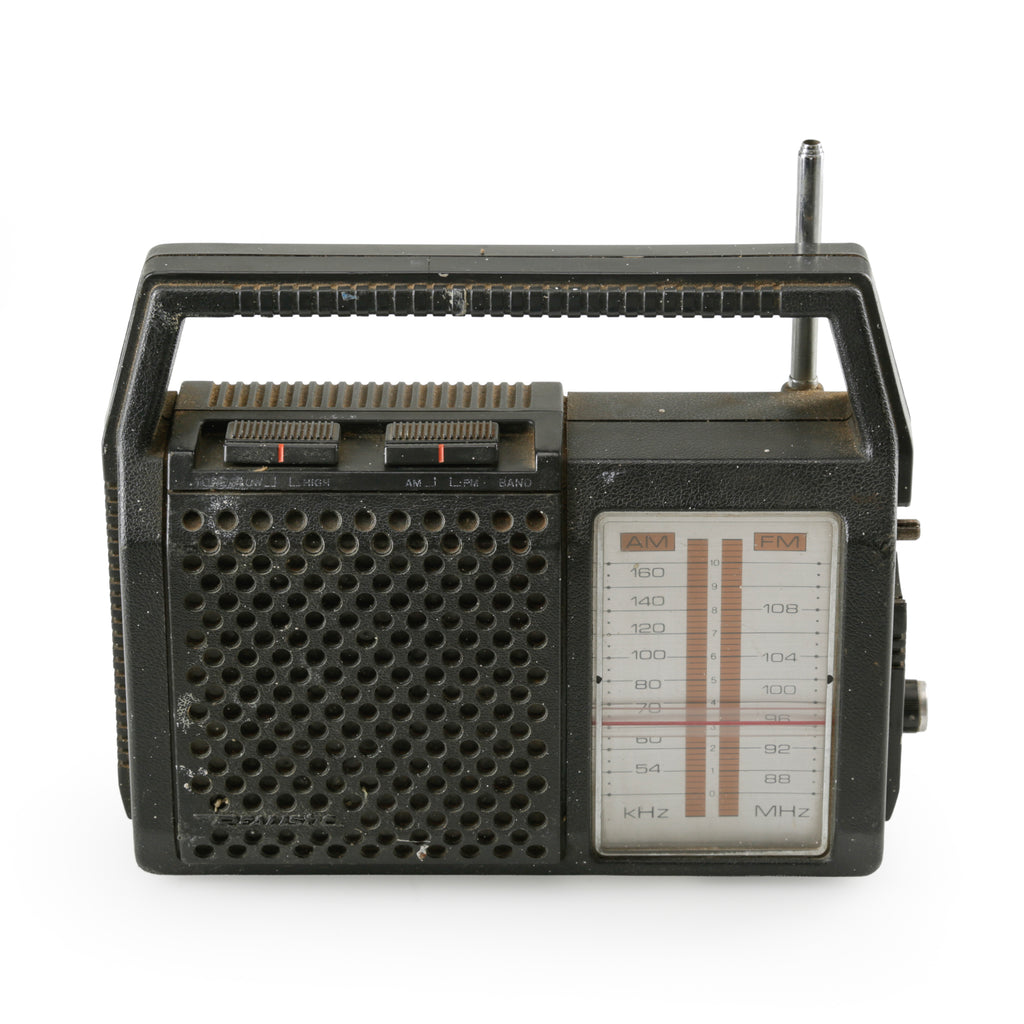 Distressed Black Vintage Portable AM/FM Radio