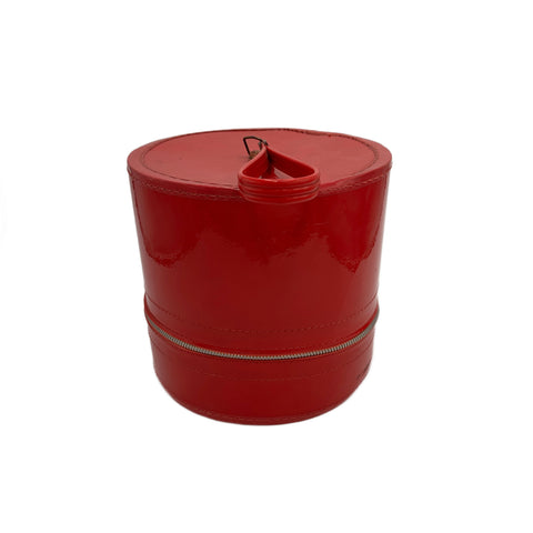 Bright Red Patent Leather Hatbox
