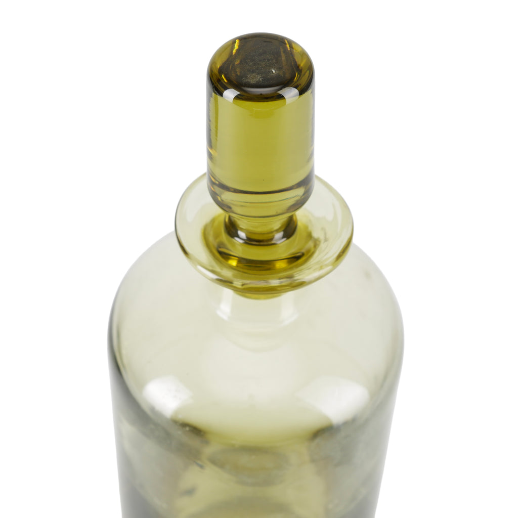 Olive Green Glass Decanter