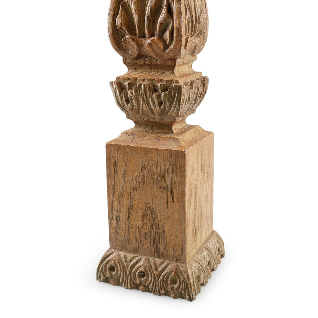 Distressed Light Brown Wood Finials / Obelisks