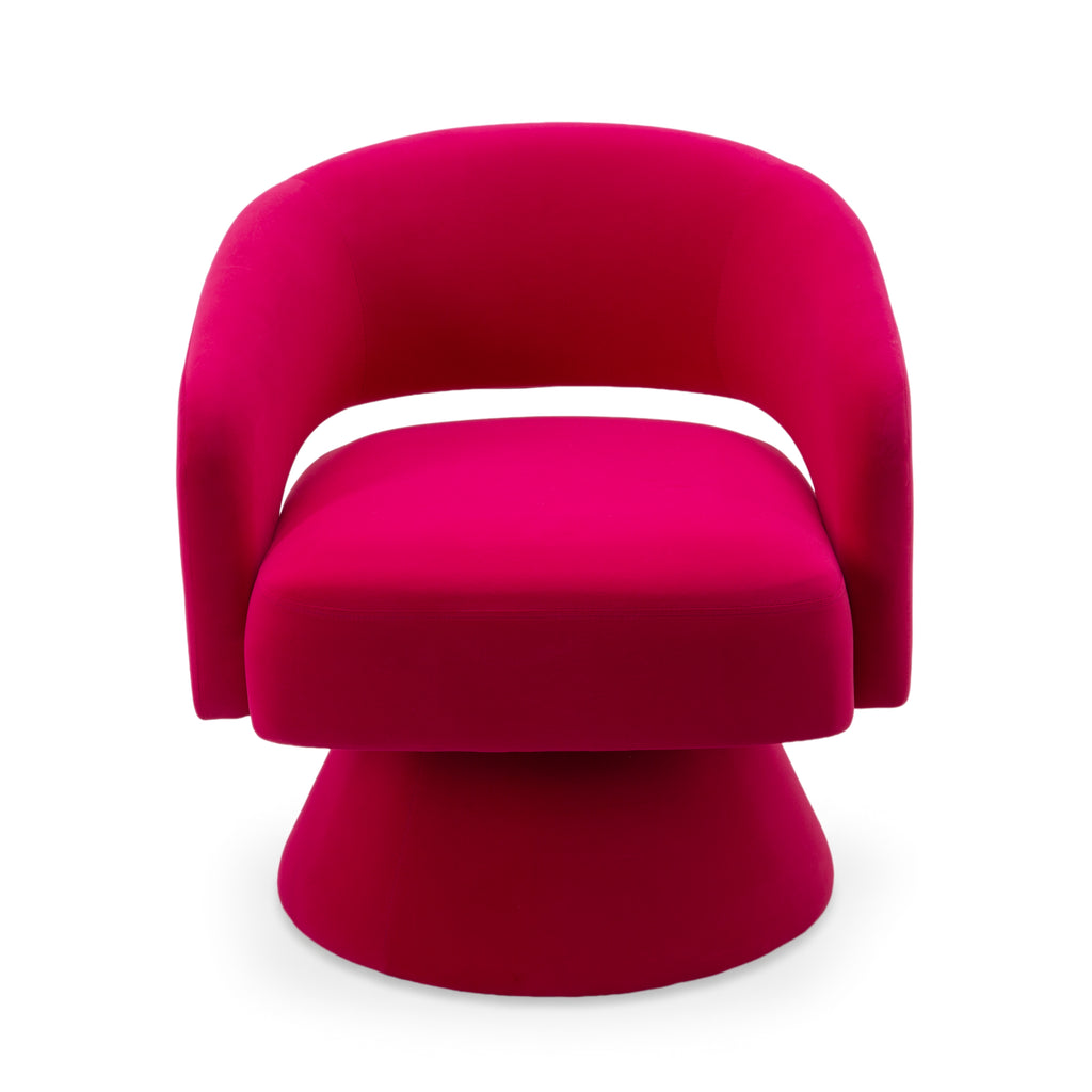 Fuchsia Swivel Barrel Accent Chair