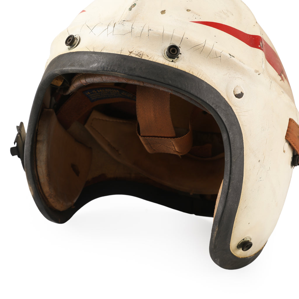 Cream Fiberglass Stunt Camera Helmet