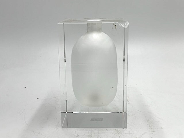Clear Cube with Frosted Vase Interior