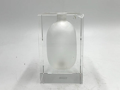 Clear Cube with Frosted Vase Interior
