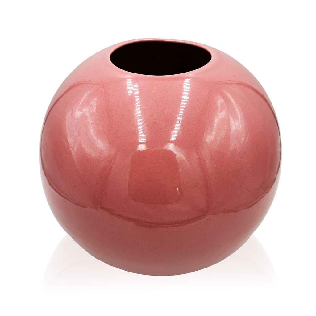 Rose Glossy Ceramic Spherical Vase