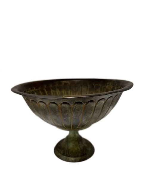 Bronze Fluted Pedestal Bowl