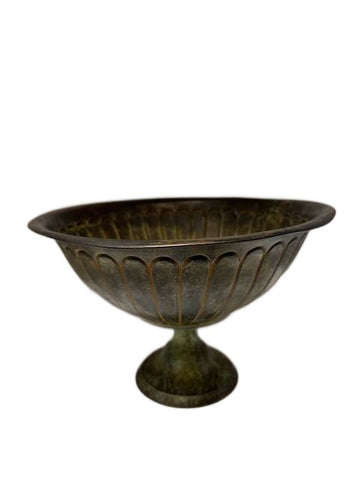 Bronze Fluted Pedestal Bowl