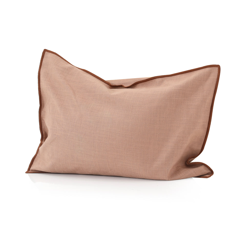 Tan Linen Throw Pillow