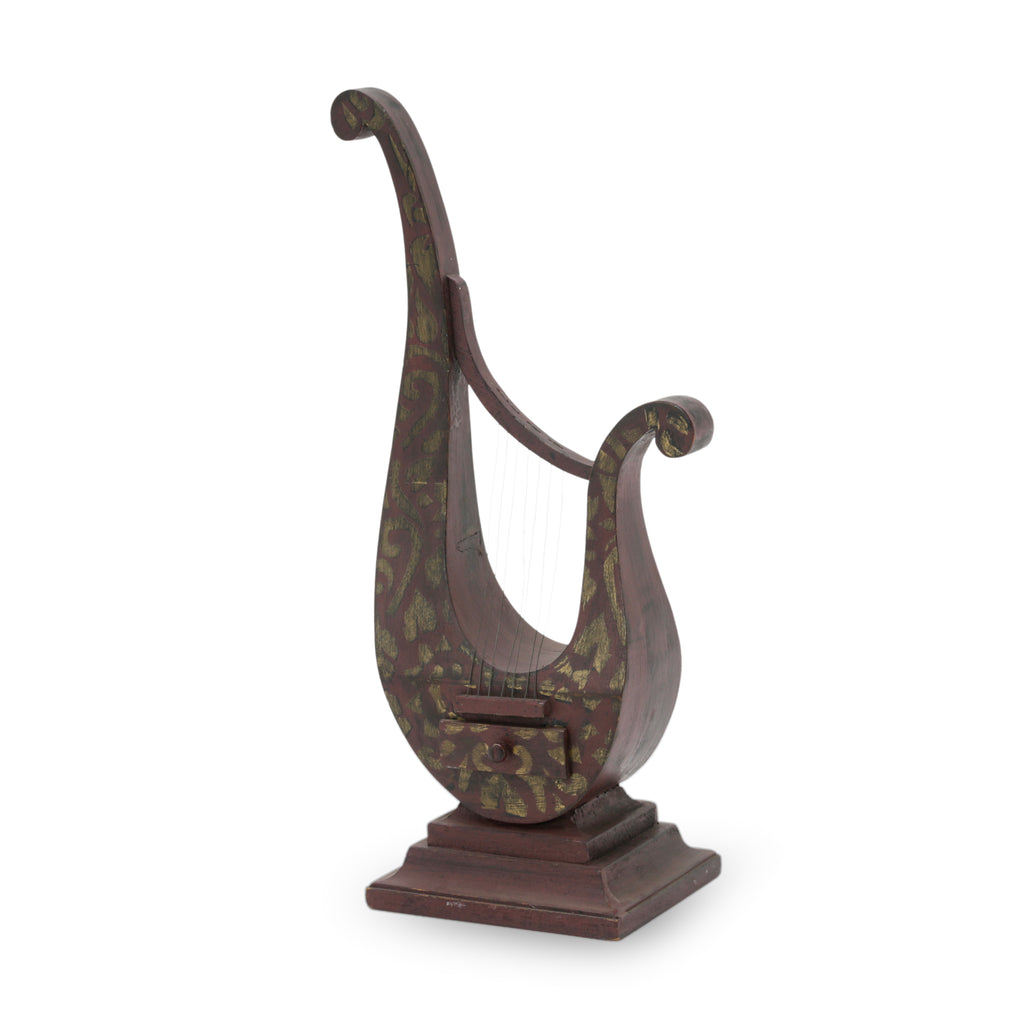 Decorative Wooden Lyre Sculpture