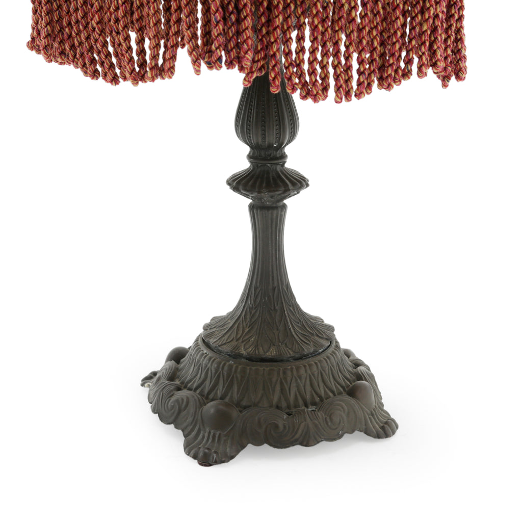 Dark Bronze Ornate Leaded Glass Table Lamp