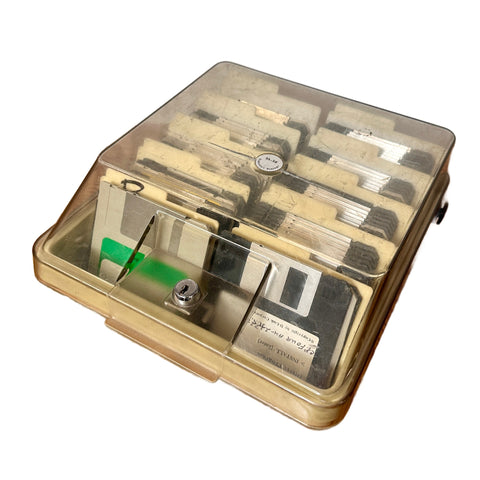 Vintage Beige Floppy Disk Storage Box