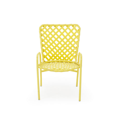 Lemon Yellow Metal Outdoor Armchair