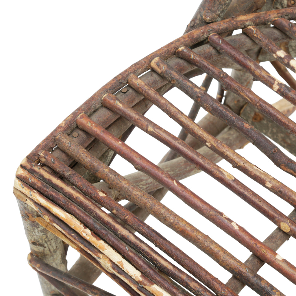 Dark Brown Rustic Twig Armchairs