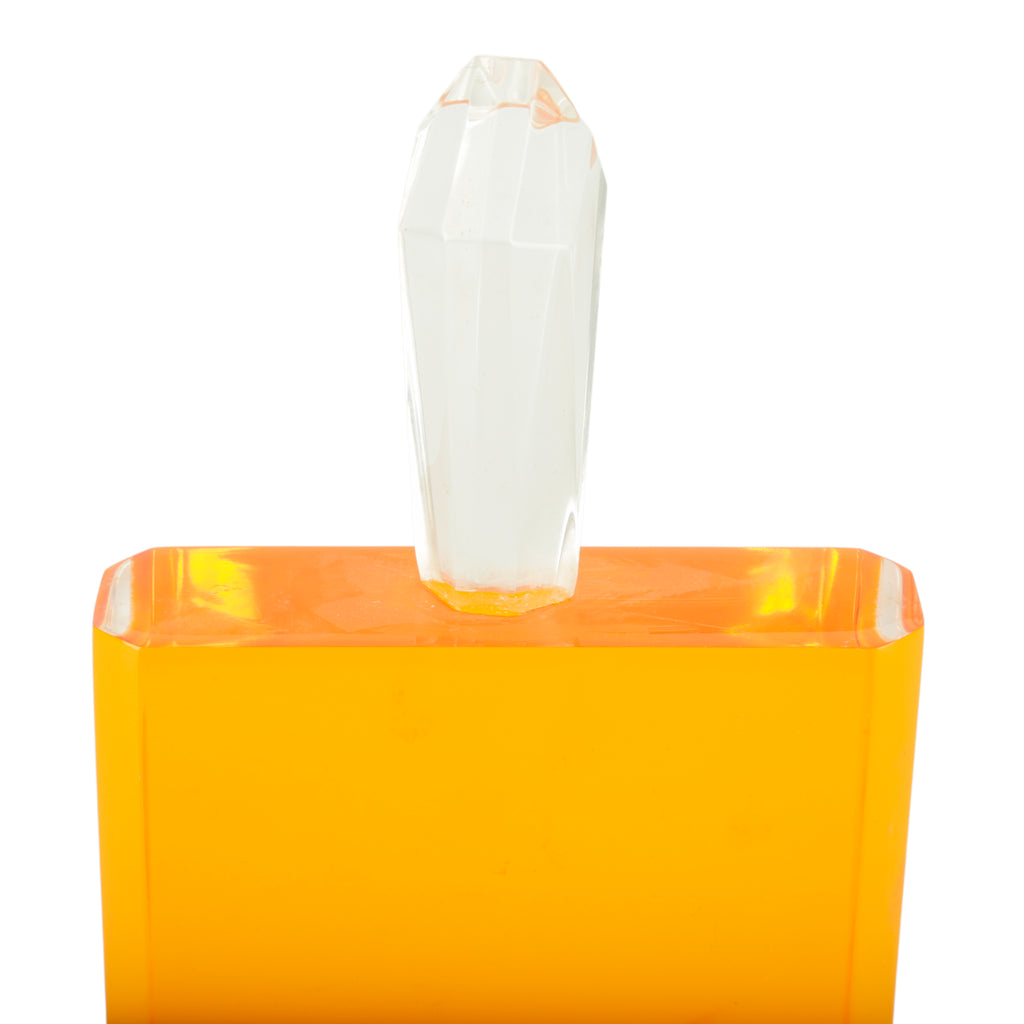 Orange and Clear Acrylic Rectangular Sculpture