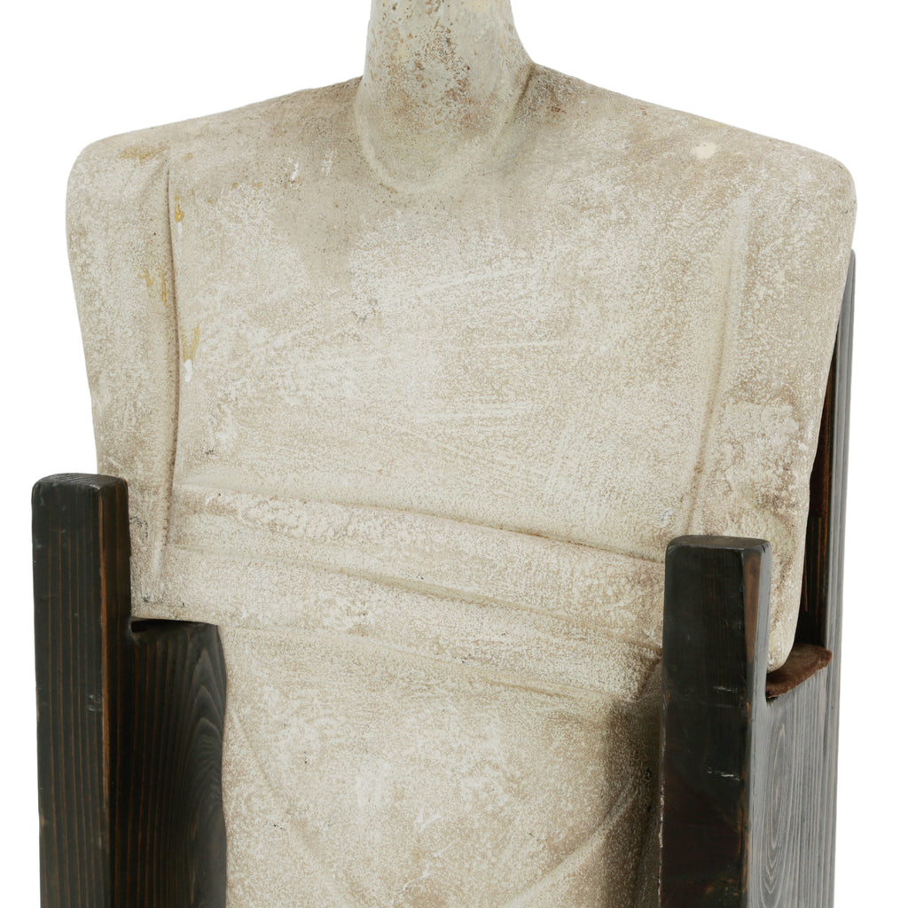 Cream Concrete Abstract Human Figure Sculpture