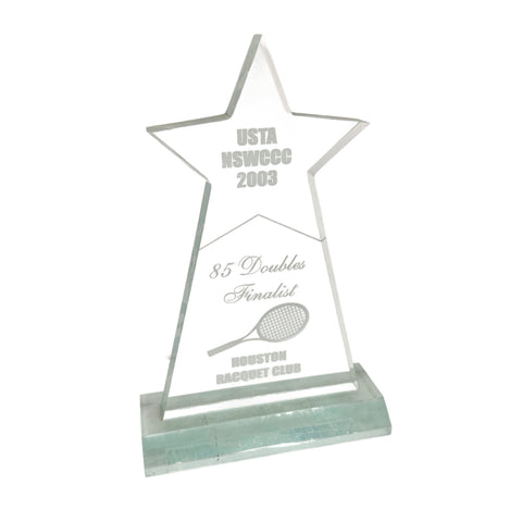 Acrylic Star-Shaped Tennis Trophy